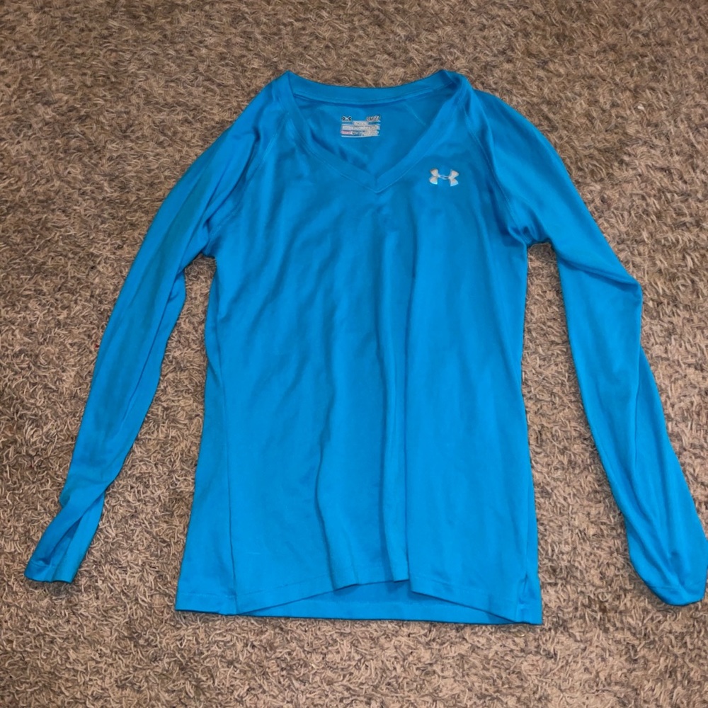 Blue under armour v-neck long sleeve
